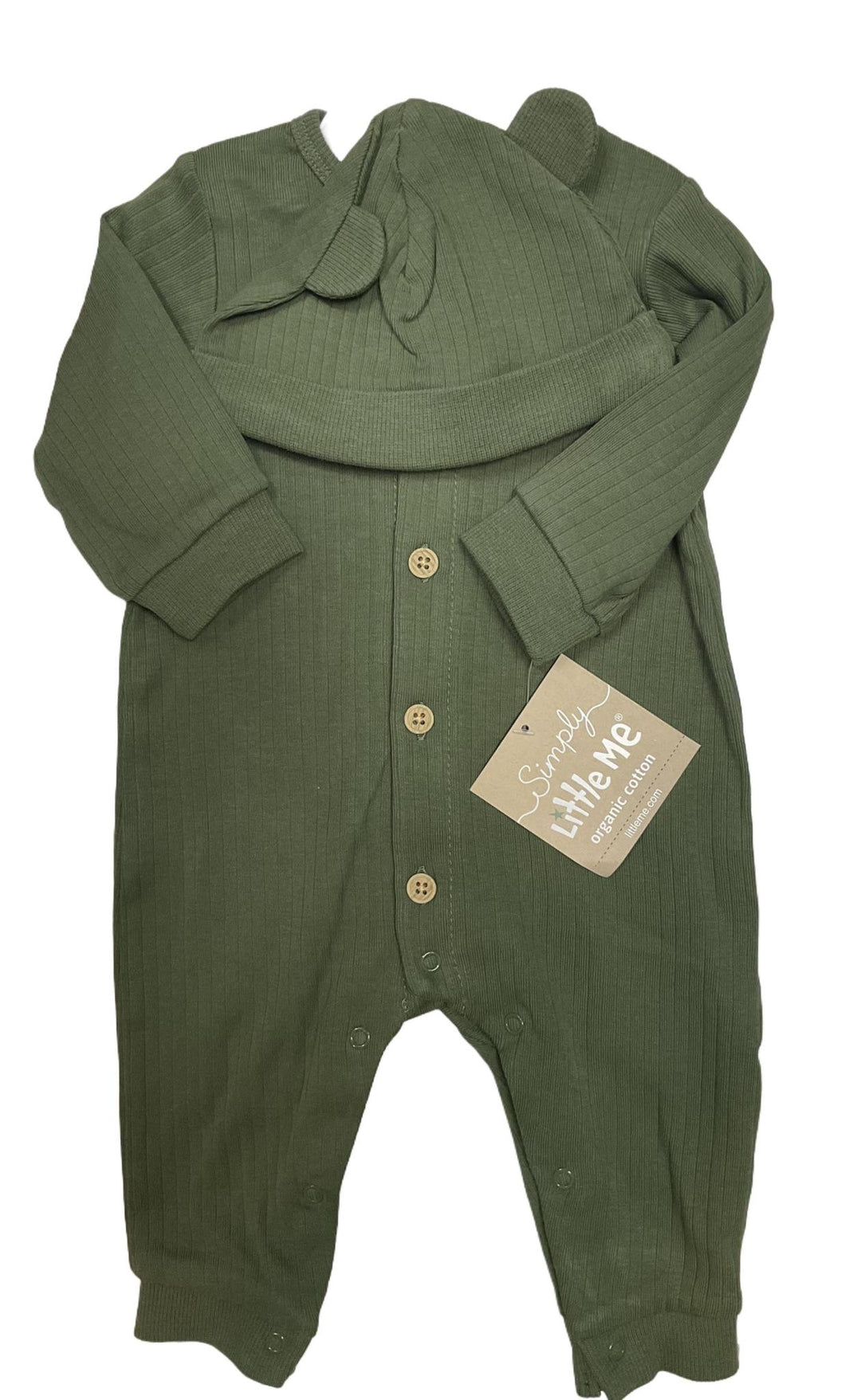 Olive Coverall w/Hat Organic Cotton LTM