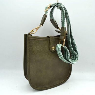 Mini Flap Crossbody Bag w/Braided Strap LQF018 EMH
