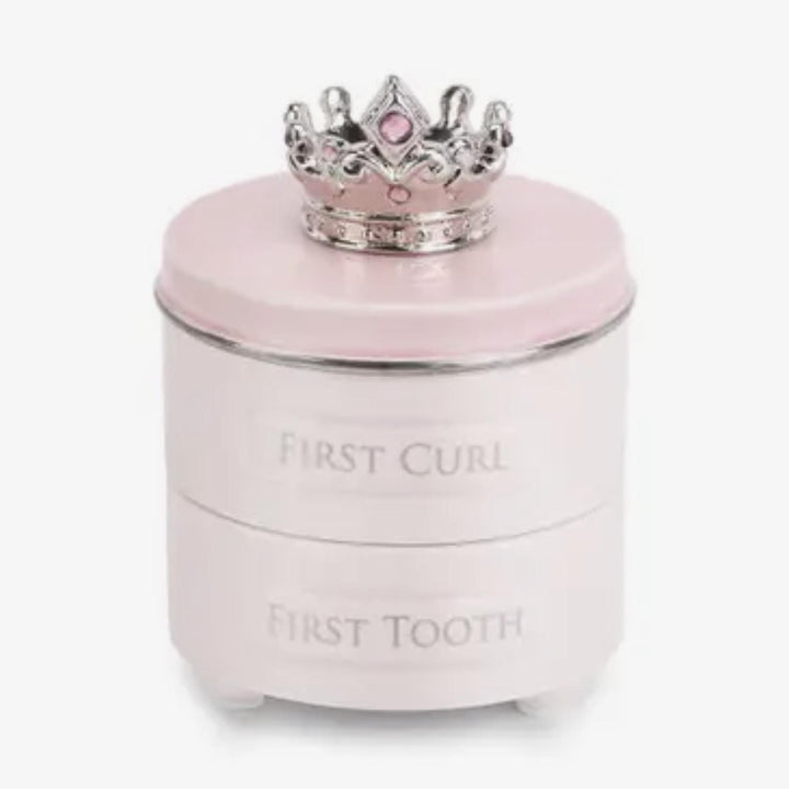 First Tooth & Curl Keepsake Box Pink DEM526