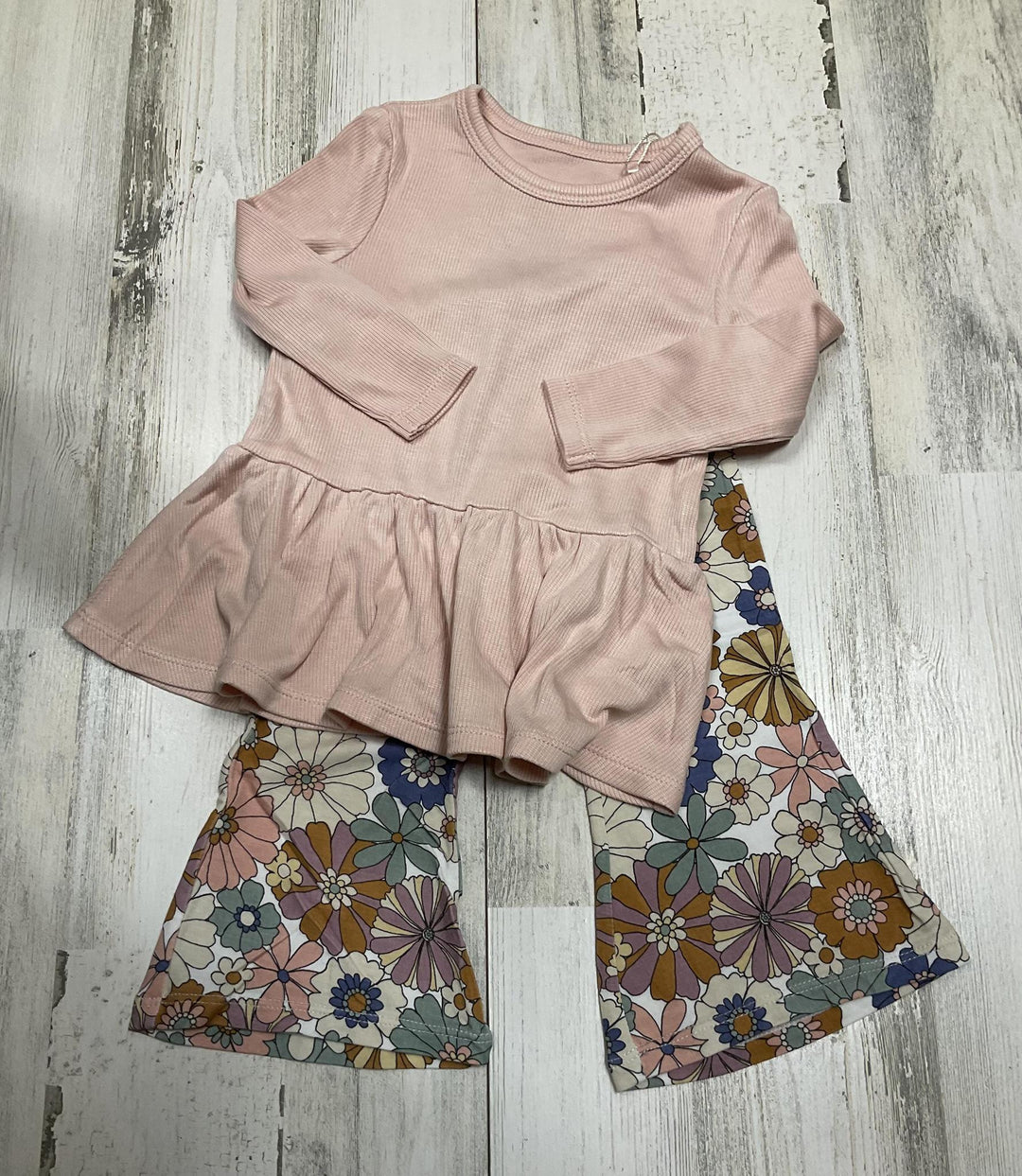 Brighton Floral Rib Peplum Top w/Baby Bells ANG824