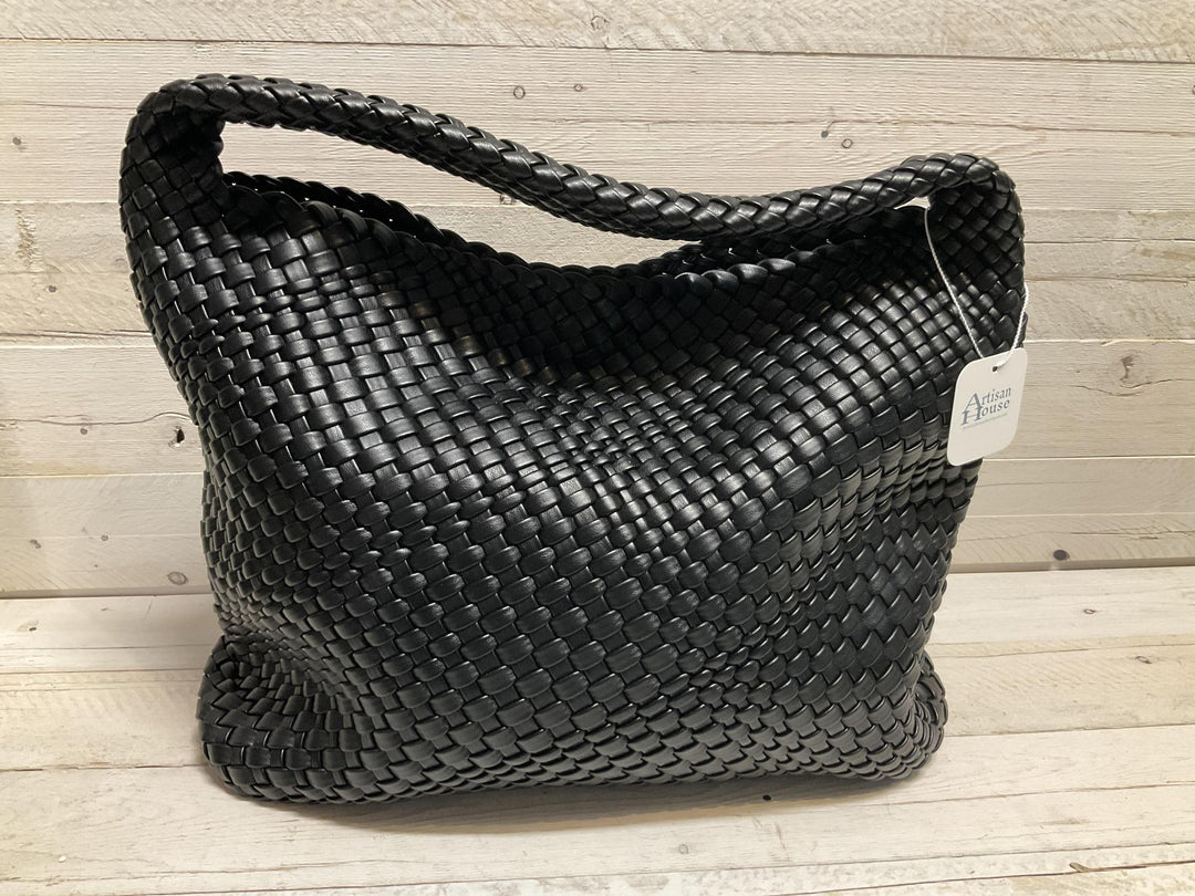 Large Leather Woven Tote EMB1683 EM824