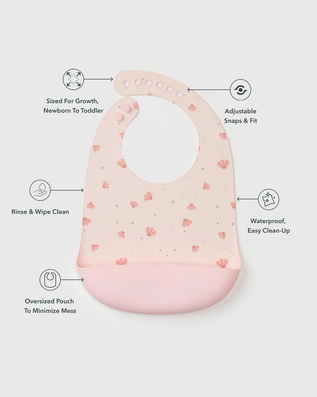 Silicone Bib Seashells LOU826
