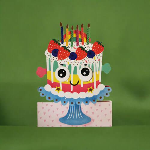 Wobbly Cake Birthday Greeting Card NQI725