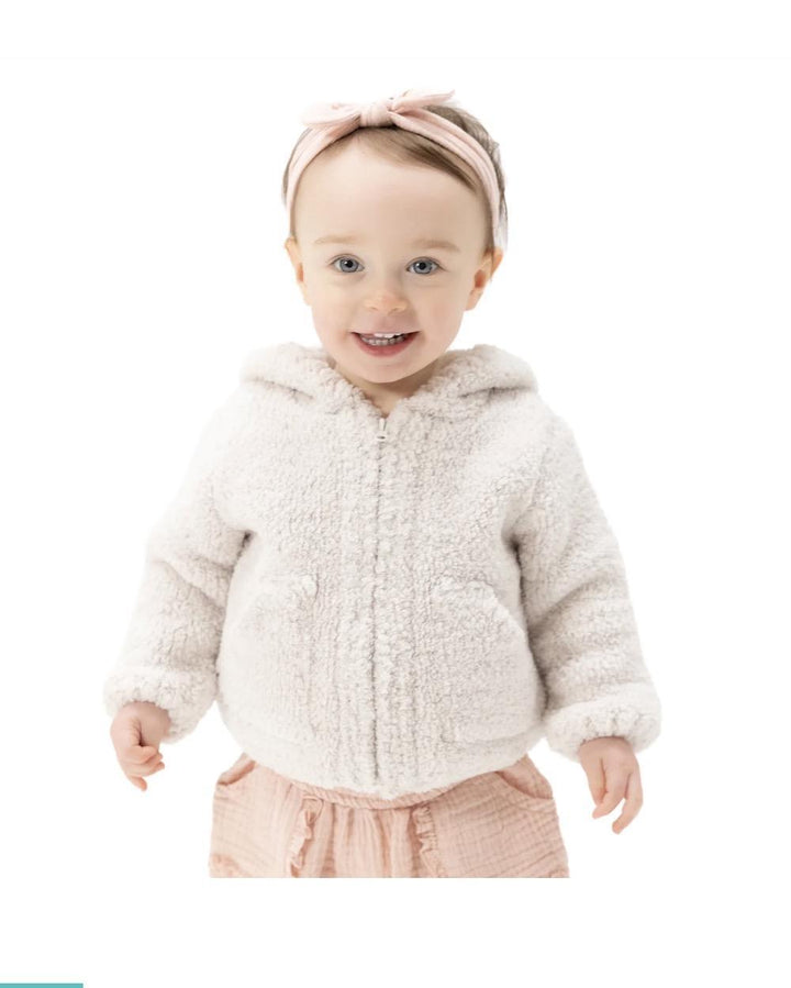 Chenille Hooded Jacket Natural ANG326