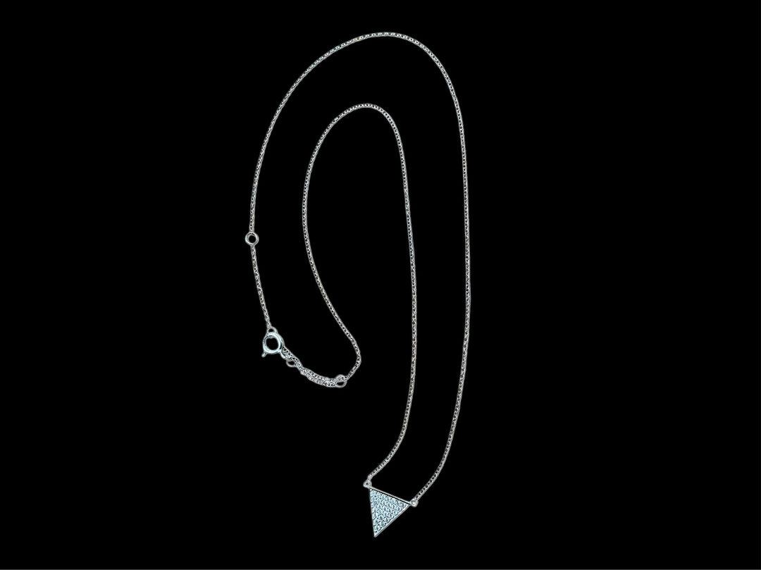Triangle Pendant w/Textured Details Necklace USJ525