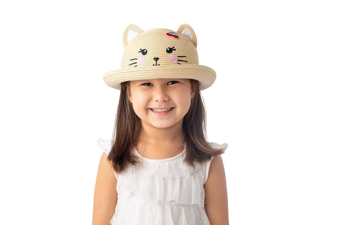 Toddler/Kids Straw Hat - Cat FJK226
