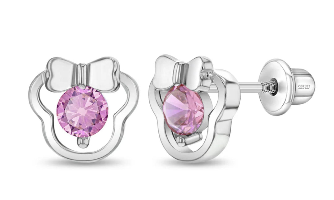 Miss Mouse Pink CZ Studs ISJ