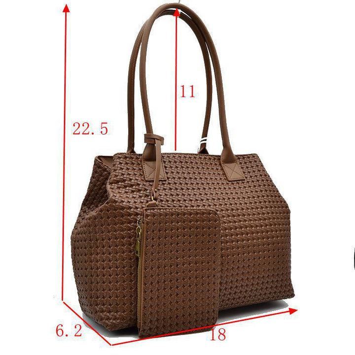 2-in-1 Woven Tote Bag w/Pouch T3429 EMH825