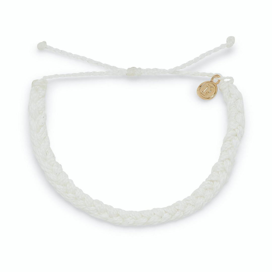 Braided Solid Bracelet White PUR425