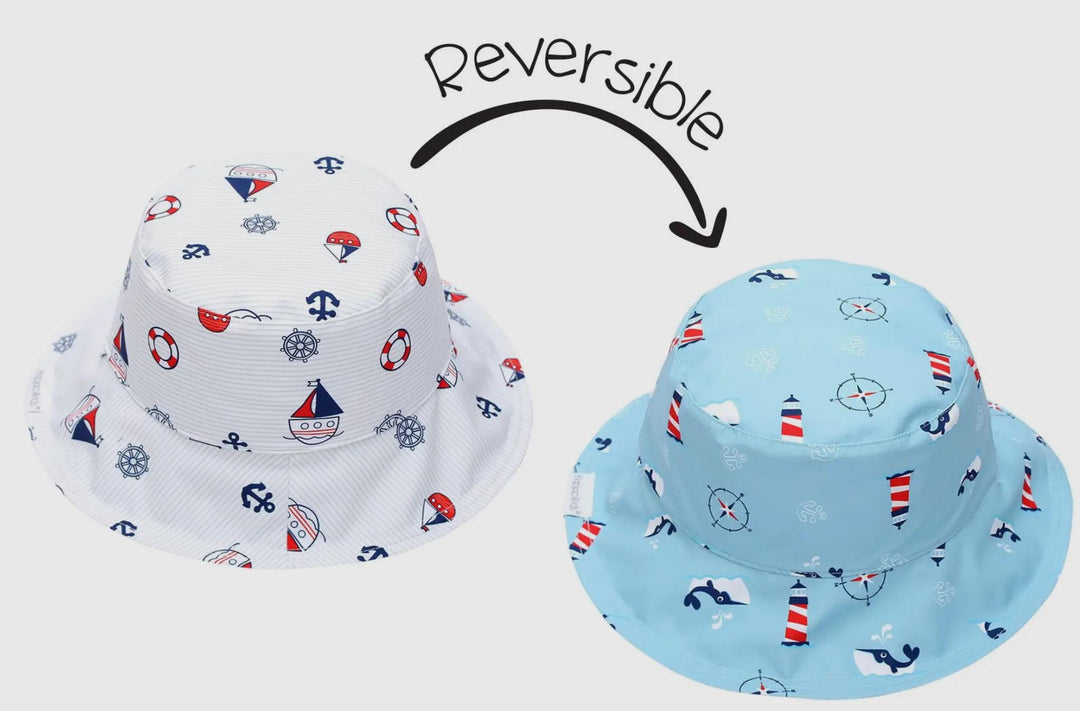 Baby/Kids Reversible Patterned Hat-Nautical FJK125