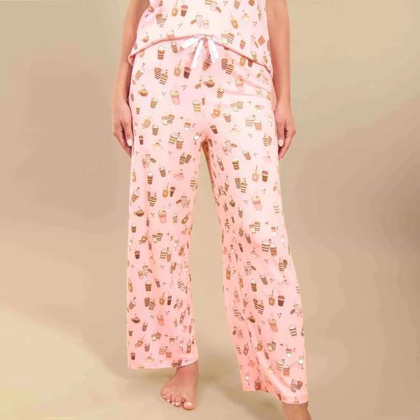 Love At First Sip Pink Pajama Pants ABC926