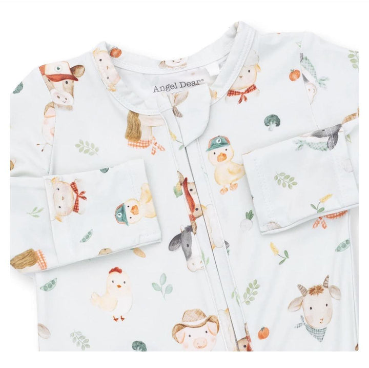 Baby Farm Faces Zipper Footie ANG826
