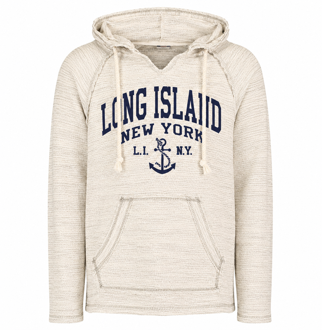 Long Island, NY Bonfire Baja Hoodie Oatmeal MVS824