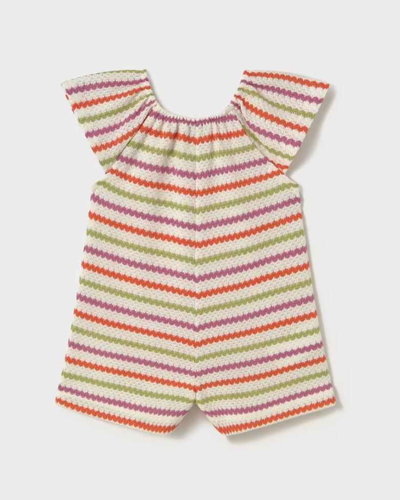 Baby Striped Crochet Romper Carrot MYR225
