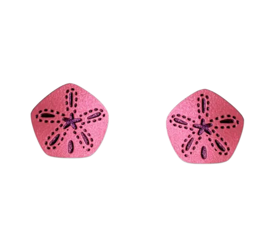 Coral Sand Dollar Studs SKY626