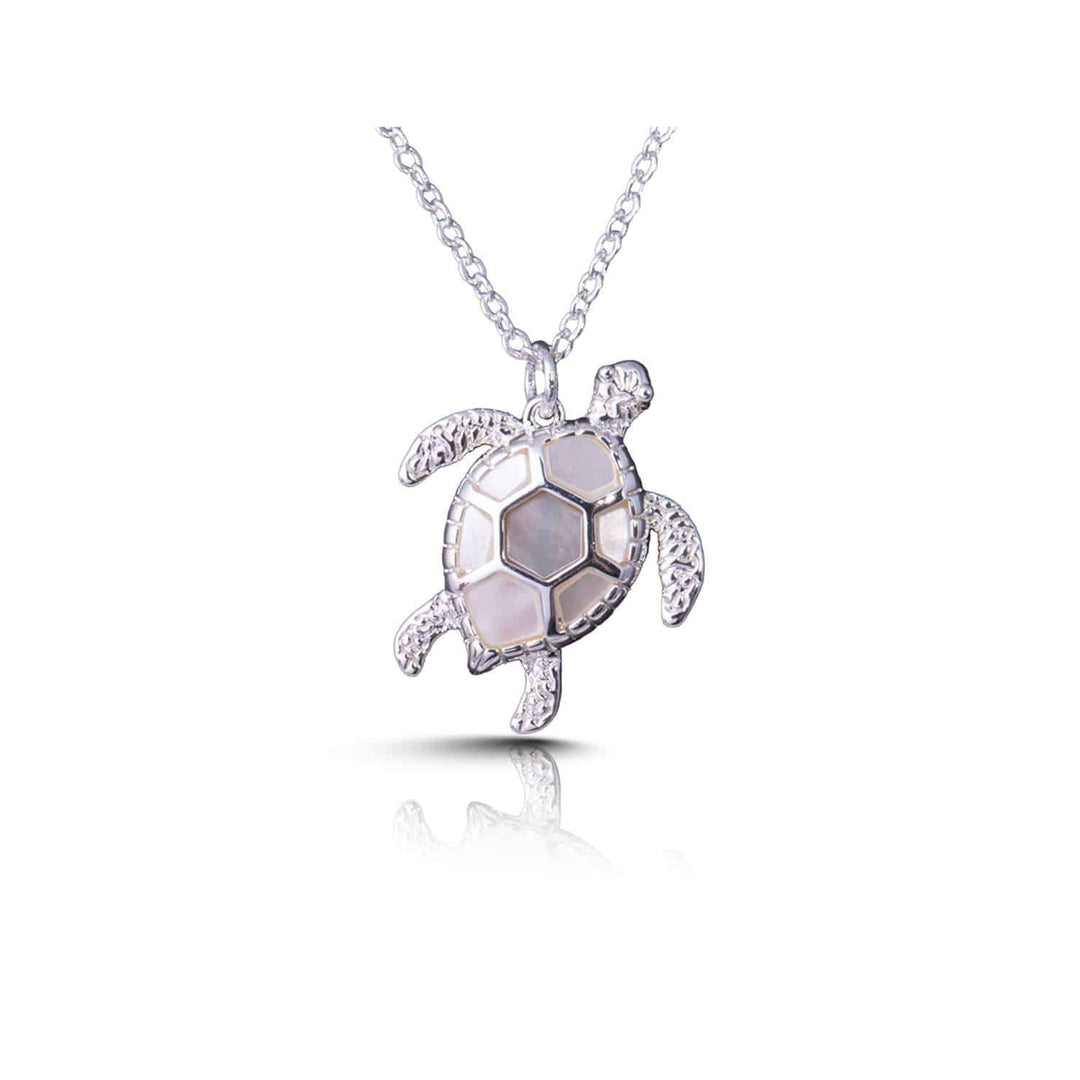 Sea Turtle MOP Necklace – Silver ABC926