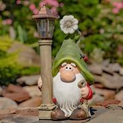 Spring Garden Gnomes w/Solar Lantern ZAR526