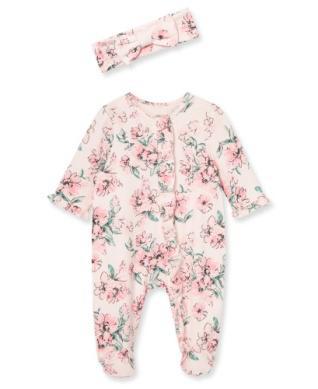 Vintage Rose Ruffle Zip Footie LTM