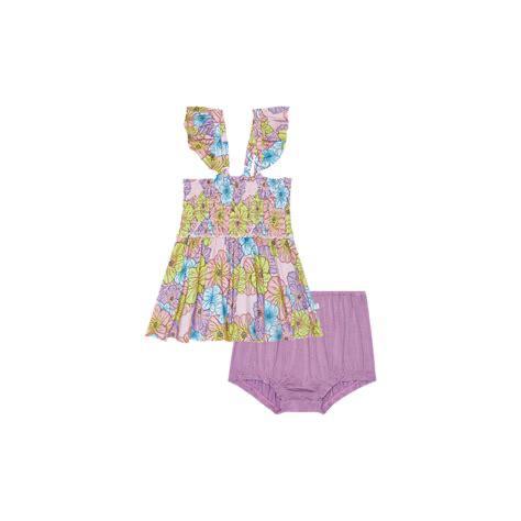 Kourtney Smocked Flutter Sleeve Babydoll & Bloomer Set PPN