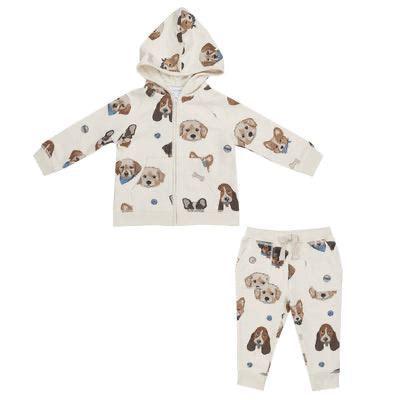 French Terry Vintage Puppy Jogger Set ANG824