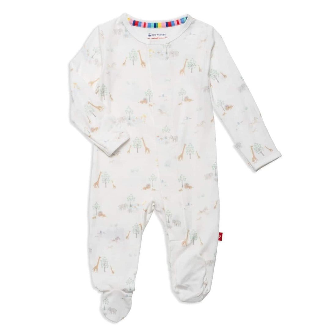 White Serene Safari Modal Magnetic Footie MM125