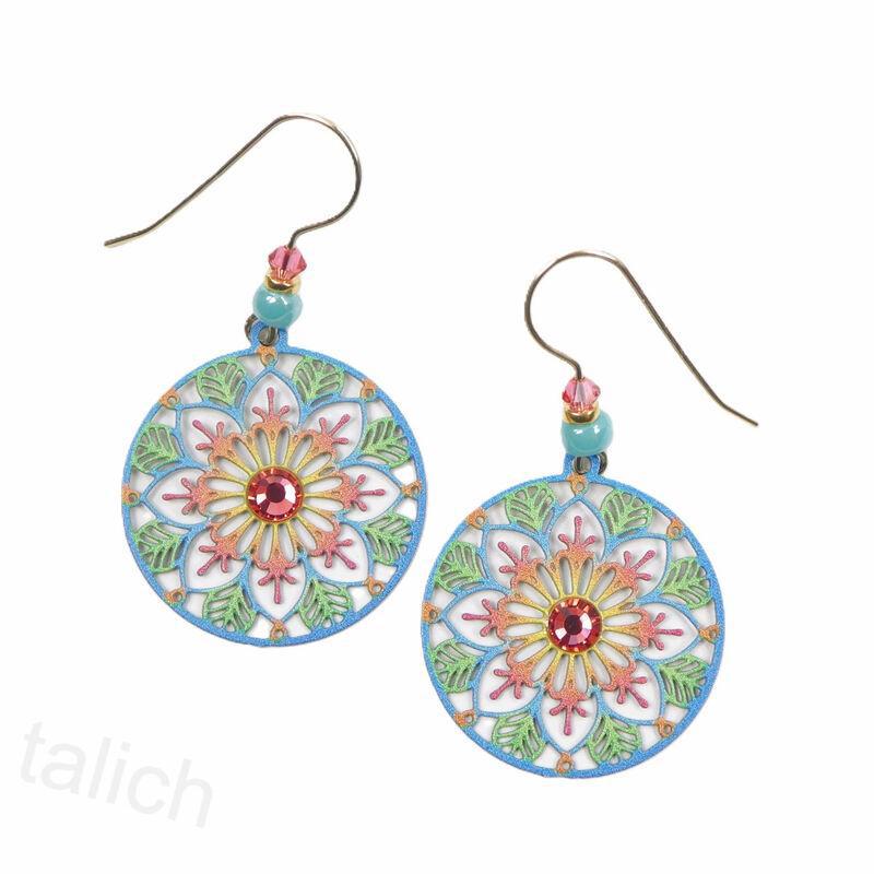 Flower Cutout Disk Earrings SKY325