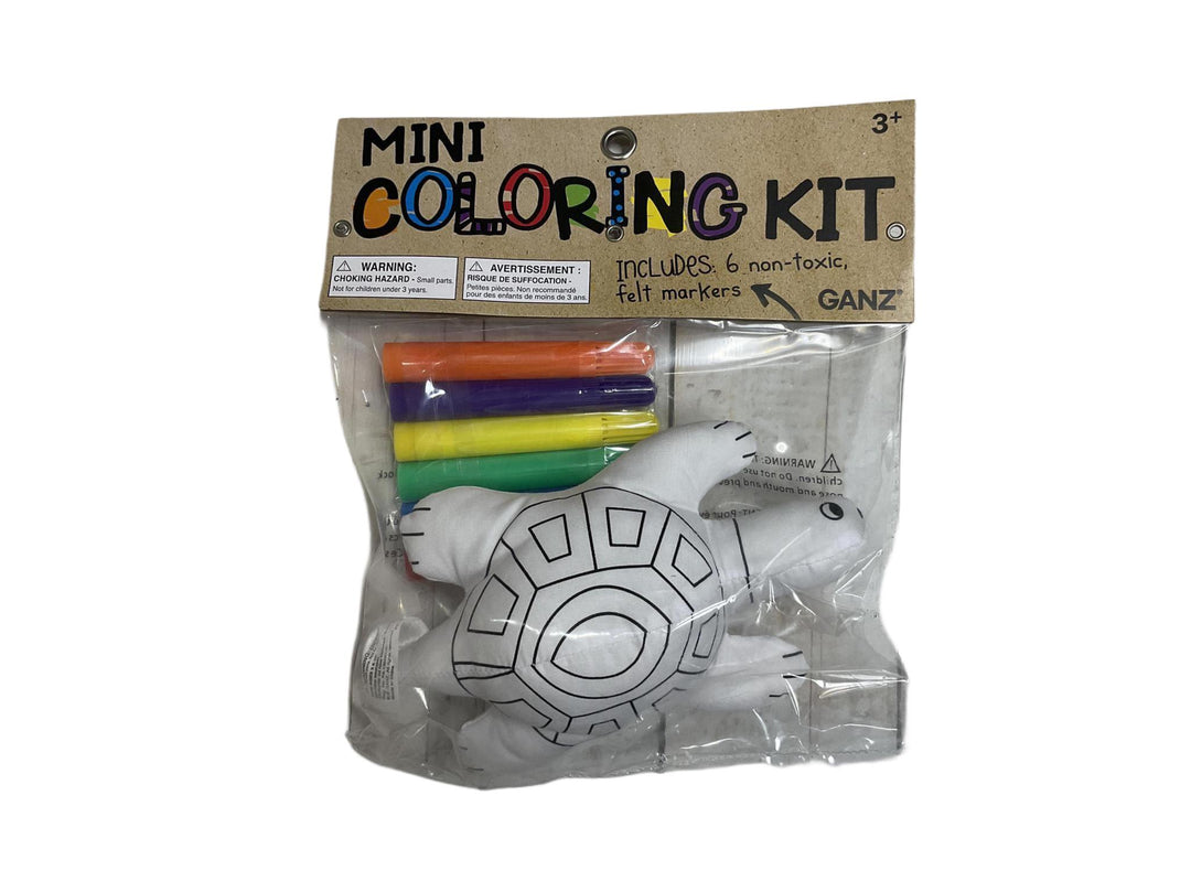 Turtle Coloring Kit Plush 6" w/Markers 7pc Set GNZ