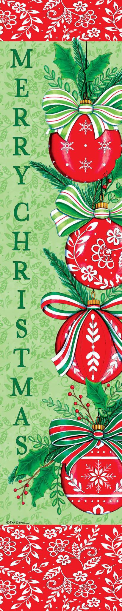 Merry Christmas Red Balls Yard Sign CUS925