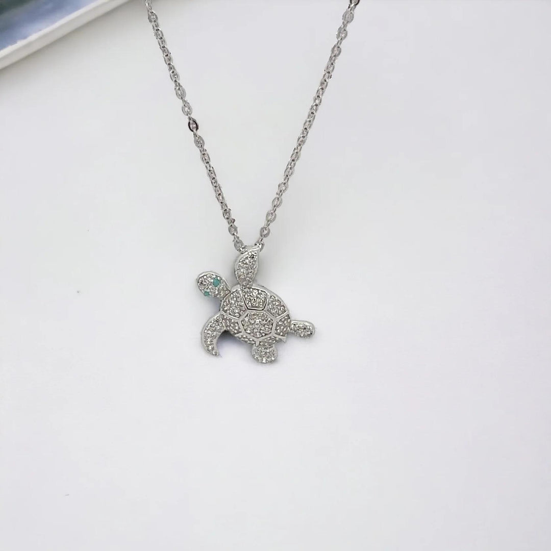 Turtle w/Stones Necklace LJW525