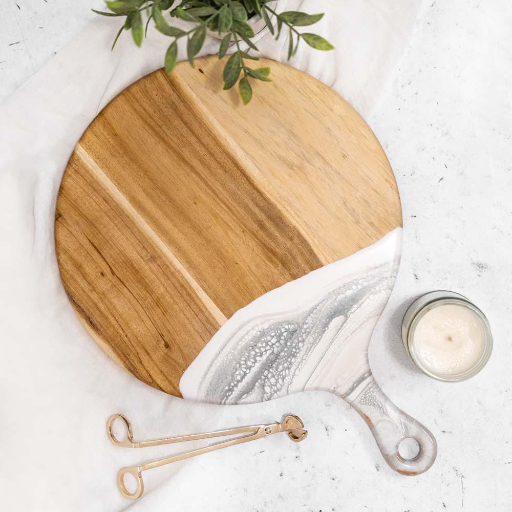 Arcadia Round Cheese Paddle Marble LYN