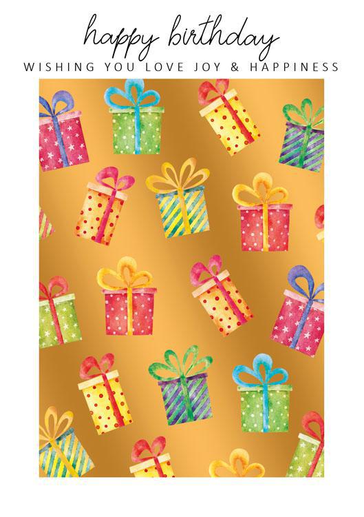 Presents Birthday Card NQI725