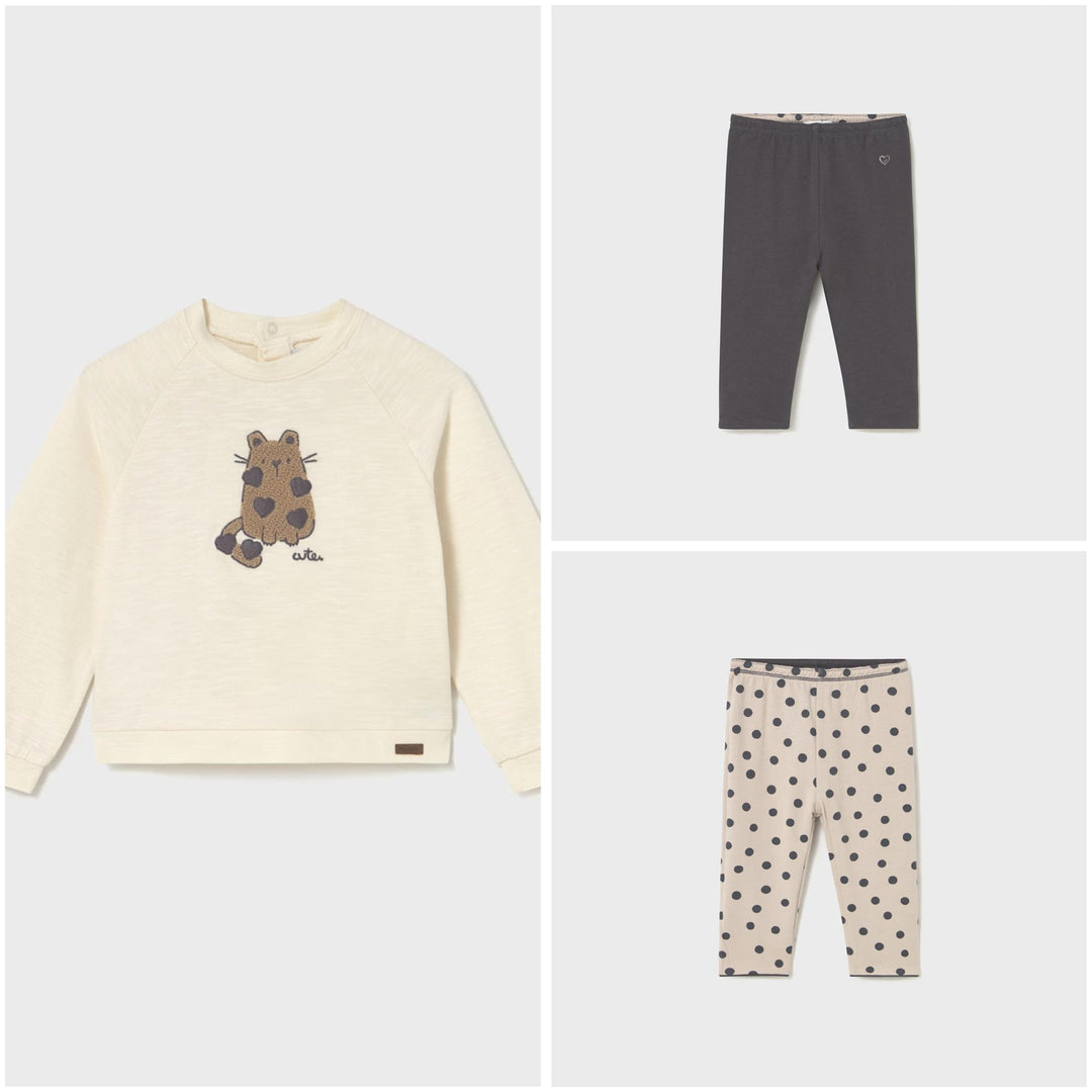 Embroidered Cat Top & Reversible Leggings Set MYR825