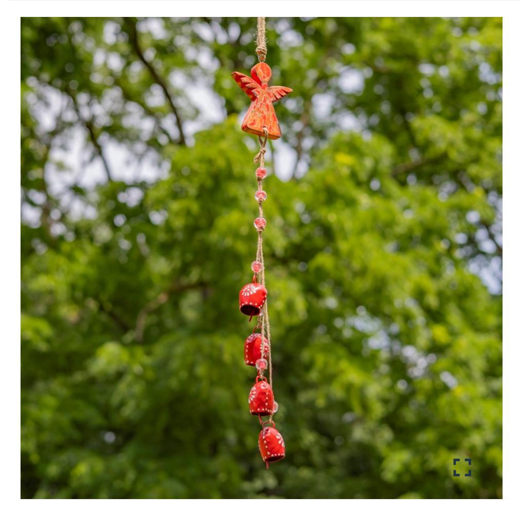 COLOR METAL & WOOD ANGEL WIND CHIMES WITH DANGLING BELLS Asst. ZAR525