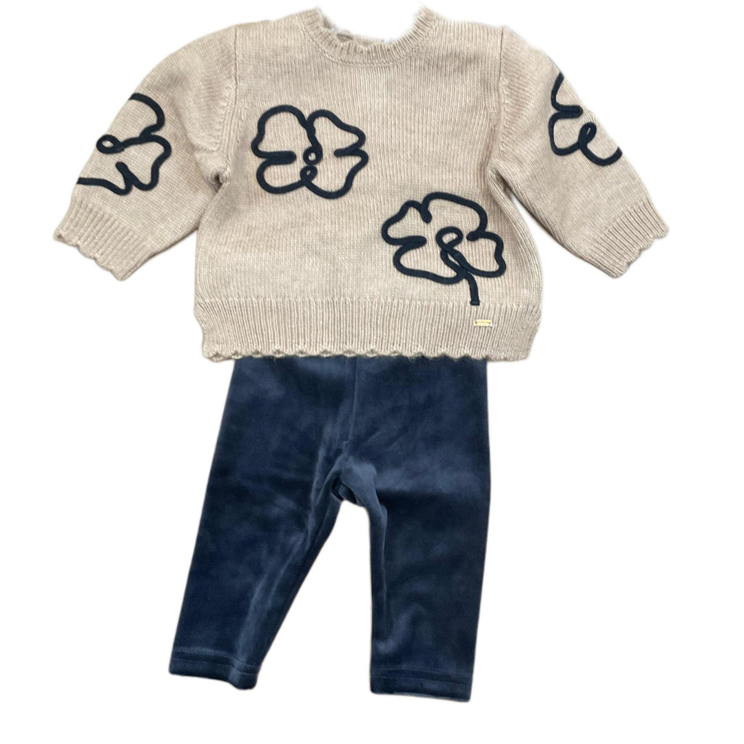 Velour Flower w/Baby Basic Velvet Leggings Set MYR825