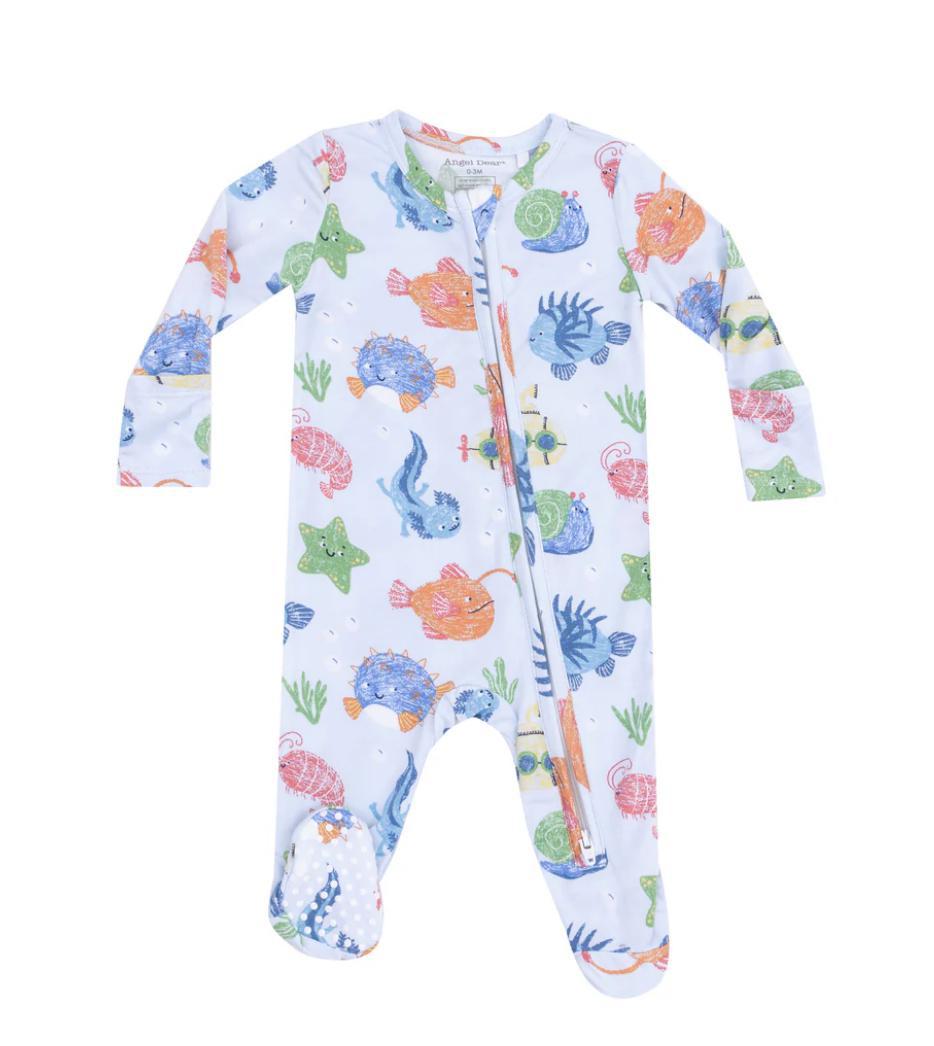 Cute Ocean Creatures Zipper Footie ANG325