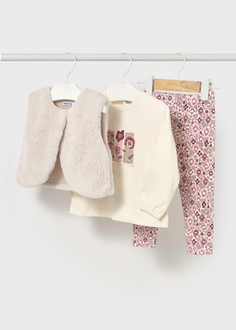 Baby 3-Piece Set w/Fur Vest MYR825