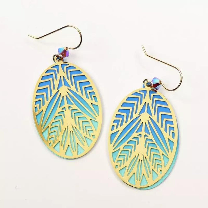 Blue Ombre Gold Cutout Disk SKY325