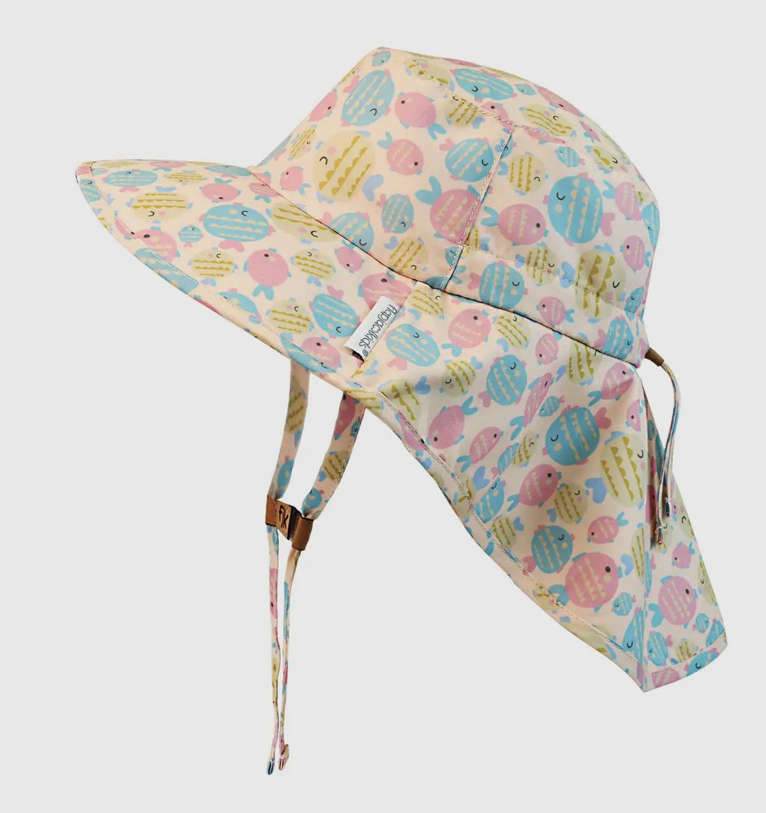 Sun Hat w/Neck Cape Kissing Fish FJK325