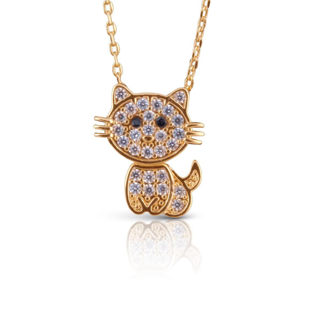 Swinging Cat Necklace - Gold ABC526