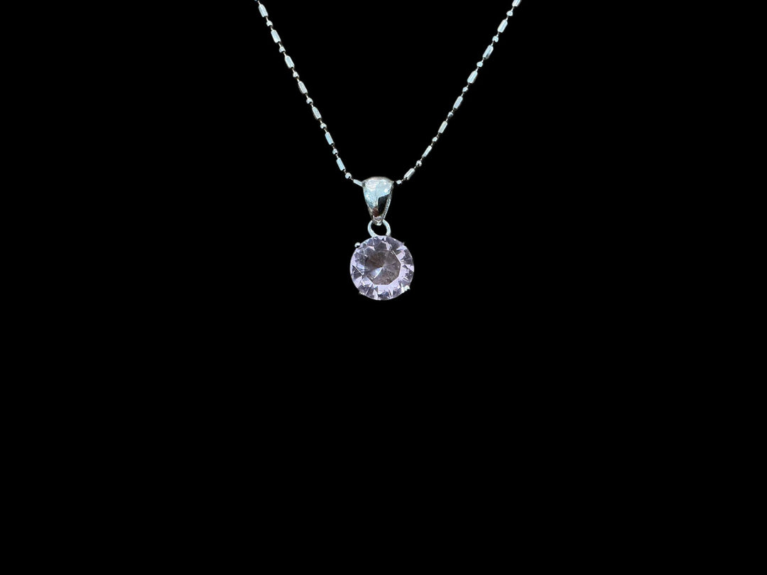 Lavender Crystal Pendant Necklace USJ525