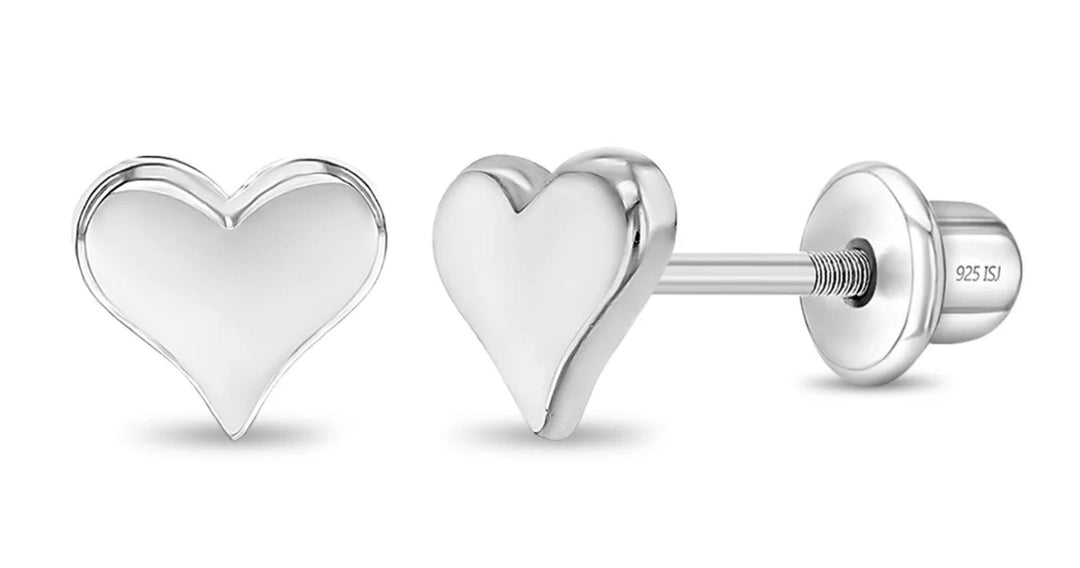 Classic Polished Heart Studs ISJ