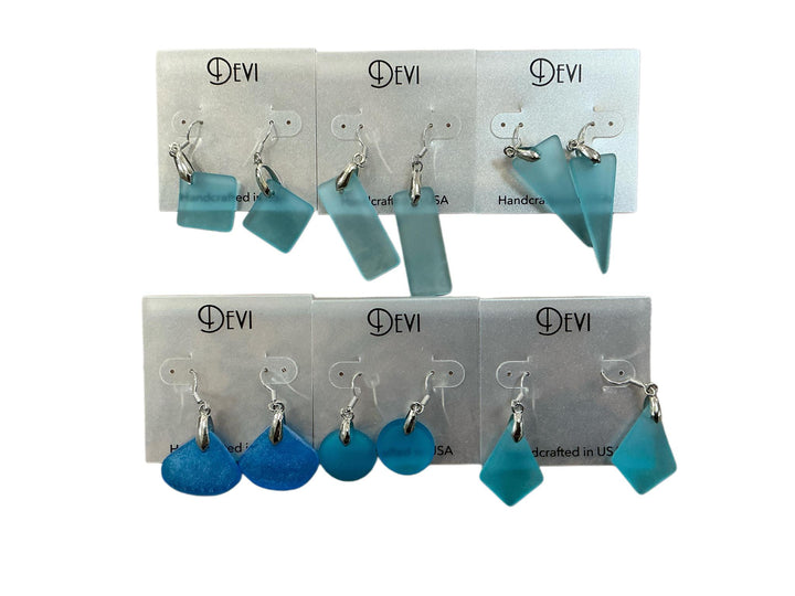 Sea Glass Shape Earrings Asst. DVJ525
