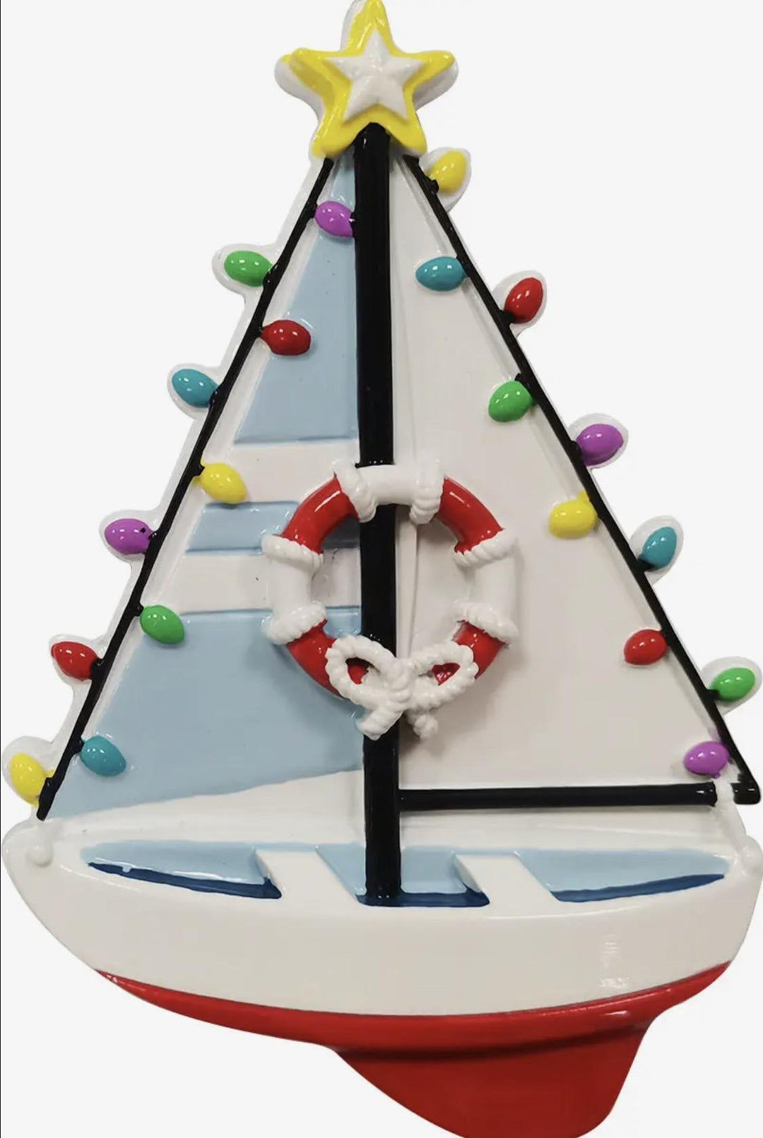 Festive Sailboat Personalized Ornament PXO726