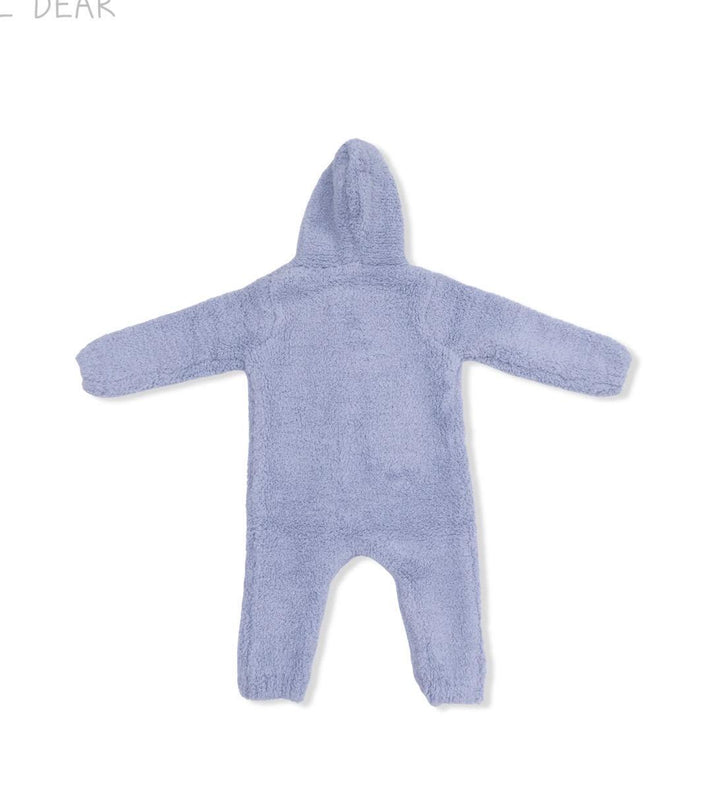 Chenille Hooded Romper Dusty Blue ANG326