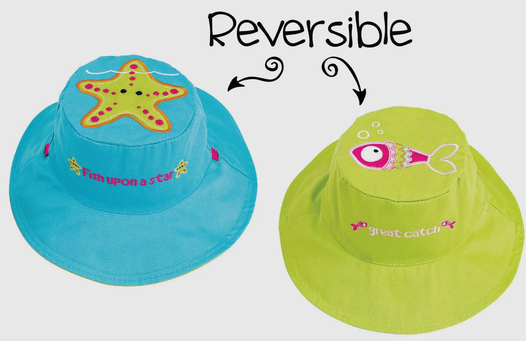 Baby/Kids Reversible Sun Hat Starfish/Fish FJK125