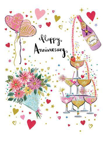 Anniv Cheers Anniversary Greeting Card NQI725